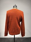 Geltfiend Snowman Family Ugly Christmas Sweater V Neck Rust Orange Mens L