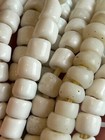 Antique White Porcelain And Padre Glass Beads - Full Strand
