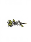 Vintage Style Decorative Hair Clip With Green And Clear Stones