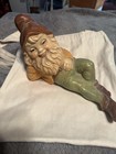 Vintage 1970   s Ceramic Sleepy Shelf Or Garden Hand Painted Gnome Dwarf 11    Mcm