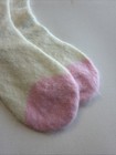 Vtg Socks 80 s Fuzzy Feet 70s Pink Crew Cut Acrylic Blend Size 9-11 Usa 