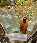 Antique Medicine   Druggist   Chemist Bottles    lot Of 5 