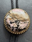 Vintage Bolo Tie Pendant Large Gemstone Center Western Cowboy Cowgirl Rodeo