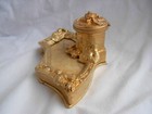 A Marionnet antique French Gilt Bronze Marble Inkwell  art Nouveau Period 