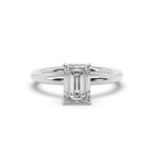 2 16 Ct Lab-grown Emerald Plain Shank Ring 14k White Gold F Vs Igi