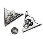Collar Tips With Skull  Skull  Antiqued Silver 