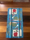 Vintage Vera Neumann Linen Tea Towel Mcm Baking Apple Motifs Bold Colors Ladybug