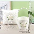 Rose Lace Flower Pocket Ring Bearer Pillow Cushion And Flower Girl Basket Set   