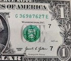 2021 Crispy One Dollar Federal Reserve Note Print Error Dancing Serial Numbers