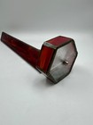 Vtg 12  Triangular Kaleidoscope Leaded Stained Glass Handmade W  Wheel Read