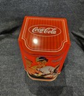 Vintage Coca-cola Baseball Soda Shop Tin Container Storage Box 1990s Nostalgic