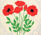 Flower Poppy Large Poppies Paper Die Cut Embellishments Leaves 12 Pcs Cardmaking