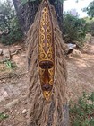Tribal Primitive African Tiki Tattoo Art Mask With Hair 39   x 6   