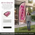 Nails Flag For Business  Nails Signs  8ft Polyester Advertising Swooper Flag 