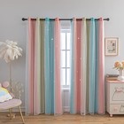 Double Sided Pink Ombre Curtains For Kids 52 w X 63 l  pack Of 2  Pink And Blue