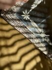 Antique Deco Vanity Perfume Footed Tray Silver Etched Glass Hand Made Hammered P