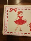 Thermos Brand Vtg 1960 White Red Vinyl Pony Tail Poodle Dog Girl Lunch Box 