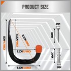 6-pack Heavy Duty Metal Wall Hooks  Large Garage Storage   Organization Hooks