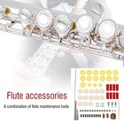 Flute Repair Tools Kit  16pcs Open Hole Sound Pads For Complete Cleaning Mainten