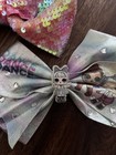 Set Of 3 Jojo Siwa Large Hair Bow Cheer Hair Bow   Dog Bow  Sparkle Sequin  Pink