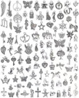 Wholesale Bulk Lots Jewelry Making Silver Charms Mixed Smooth Tibetan Silver Met