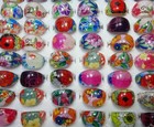 100pcs Wholesale Reshin Flower Children Rings For Girl Boy Party Rings Jewelry