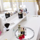 Crystal Dresser Tray  Mirror Glass Makeup Vanity Organizer Filled Crushed Dia   
