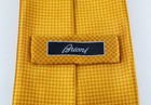 Brioni Handmade 100  Silk Designer Classic Tie Golden Yellow Geometric Italy