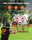 Vevor 7x7 Ft Football Trainer Throwing Net Portable Practice Net Improve Qb Red