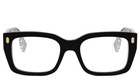 New Fendi Roma Fe50094i 001 Sniny Black Gold Authentic Eyeglasses Frame 52-19