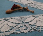 Antique French Bobbin Lace Trim Ribbon Linen Dentelle Du Puy En Velay Vintage