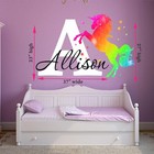 Girls Nursery Rainbow Unicorn Personalized Custom Name And Initial Wall Decal   