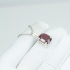 Cushion Red Ruby Necklace  925 Sterling Silver Ruby Pendant Loose Gemstone 
