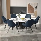 Modern Pu Leather Dining Chairs Set Of 2 Waterproof Metal Legs Side Chair