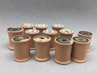 Vintage J p Coats Wooden Wood Sewing Thread Spool Lot 12 Mixed Label 1 5  Empty
