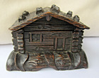 Black Forest Chalet Log Cabin Small Wood Box Antique German Hand-carved