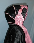 Dashing Antique Child s Dress Coat Victorian 1890   Hat Black Velvet Pink Trim
