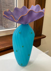 Jay Macdonell Hand Blown Art Glass Vessel As Is Unsigned 11 1 2  Tall