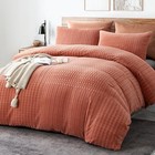  Fluffy Comforter Cover Set  3 Pcs Luxury King california King Rust Terracotta