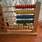 Vintage Wood Educational Learning Toy With Time Clock   Abacus Math Counting Guc