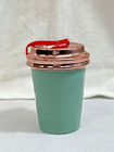 2017 Starbucks Ornament Peace And Love Coffee To-go Cup Tumbler Rose Gold Lid