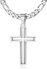 925 Sterling Silver Cross Necklace For Men Women - 5mm Durable 316l Stainless   
