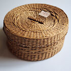 Vintage Peoples Republic Of China Hand-woven Sweet Grass Lidded Basket