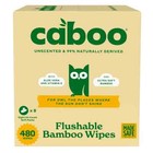 Caboo Unscented Flushable Bamboo Wipes  480 Wipes