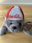 Vintage Coca-cola Seal Bean Bag Plush In Baseball Cap  107 1997  Nwt