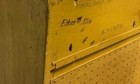 Vintage Ethan Allen Early American Dry Sink Cabinet Mustard Yellow Shutter Doors