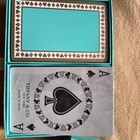 Tiffany   Co  Standard Playing Card Set 2 Decks Blue Green W box Good Condition