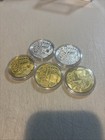 Set Of 5 Bitcoin Round Coins Crypto Currency Bitcoin 3 Gold Color 2 Silver Color