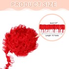 10 Yards 2-layer Satin Ruffle Trim Lace Ribbon Solid Red