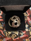 Sterling Silver 925 Cutout Circle Dome Ring Size 8 Stamped Mex
